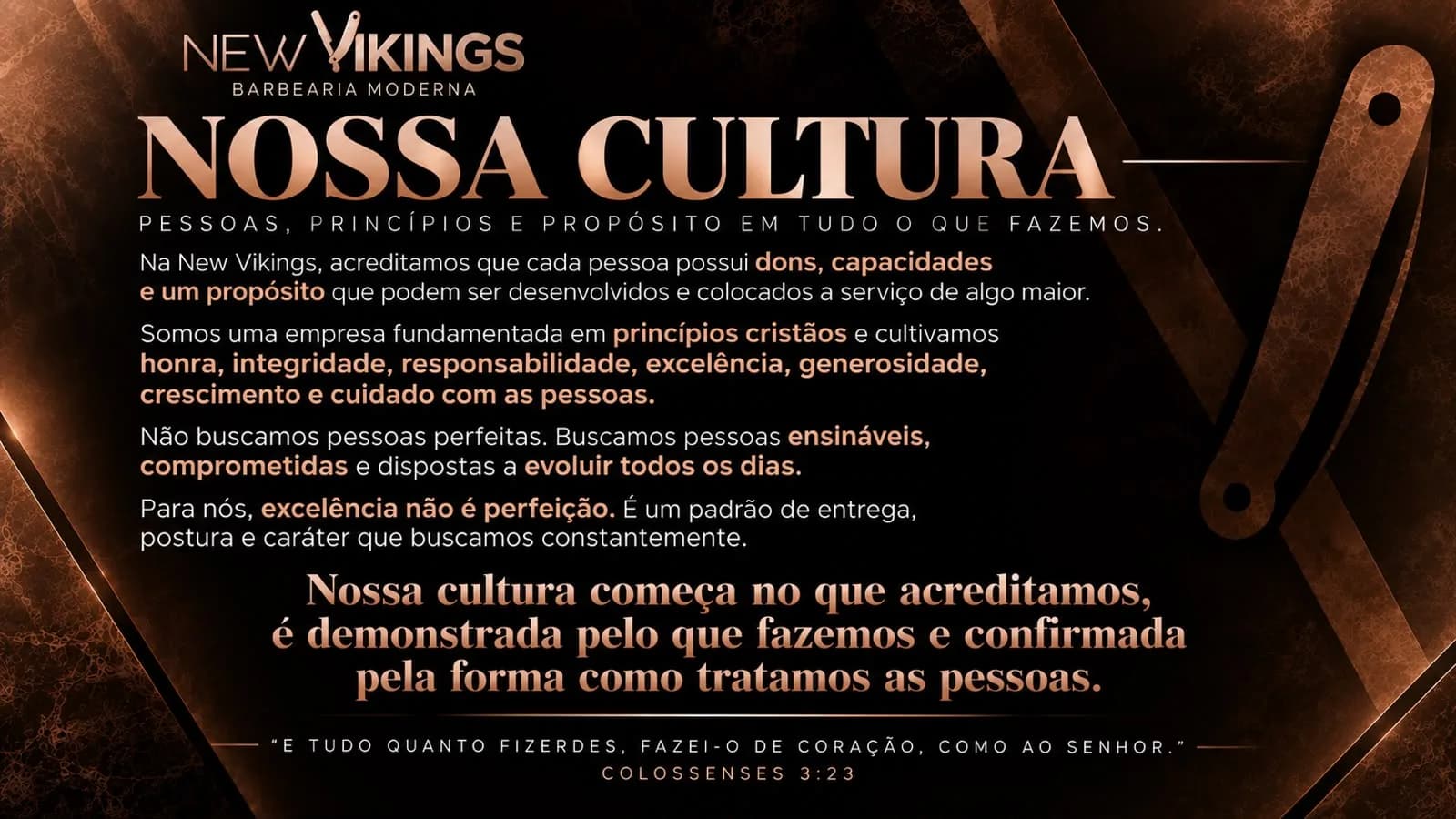 Nossa cultura — New Vikings Barbearia