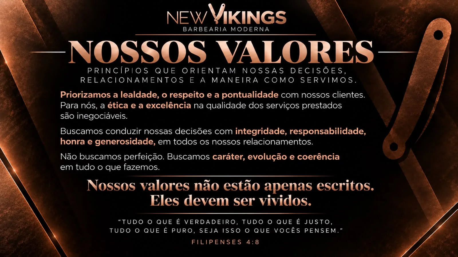 Nossos valores — New Vikings Barbearia